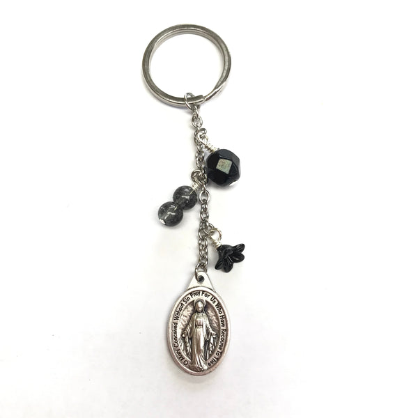 Miraculous Medal Keyring - Black