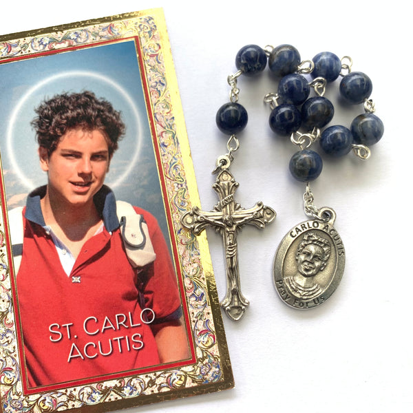 St. Carlo Acutis Pocket Rosary with Prayer Card