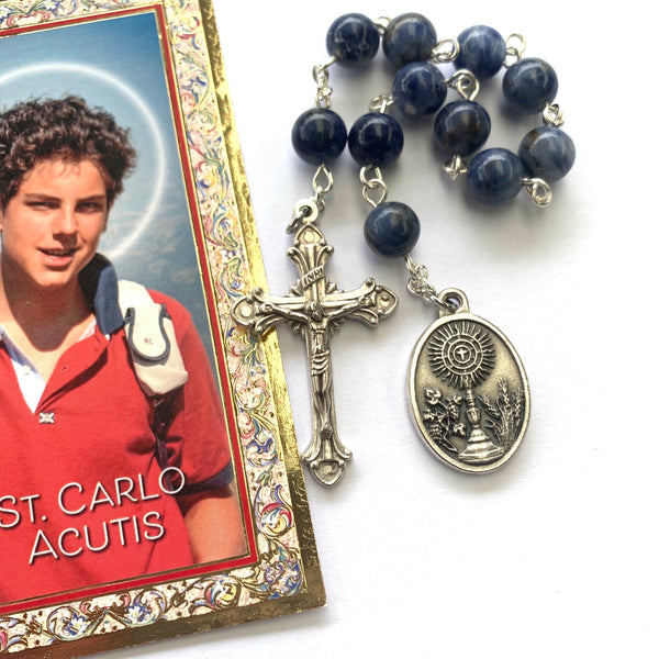 St. Carlo Acutis Pocket Rosary with Prayer Card