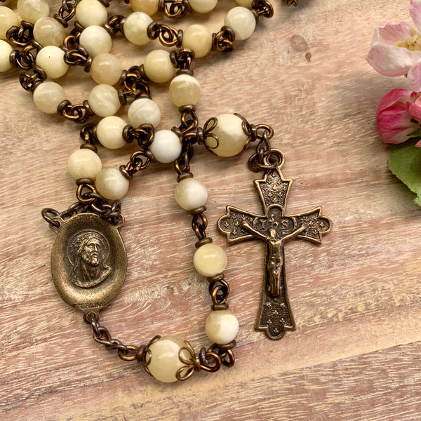 Honey Jade Heirloom Rosary