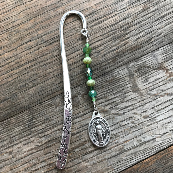 Green Miraculous Medal Bookmark