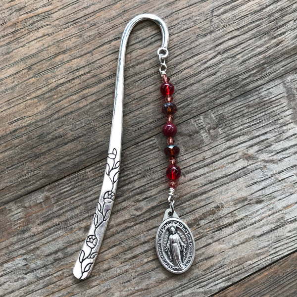 Red Miraculous Medal Bookmark
