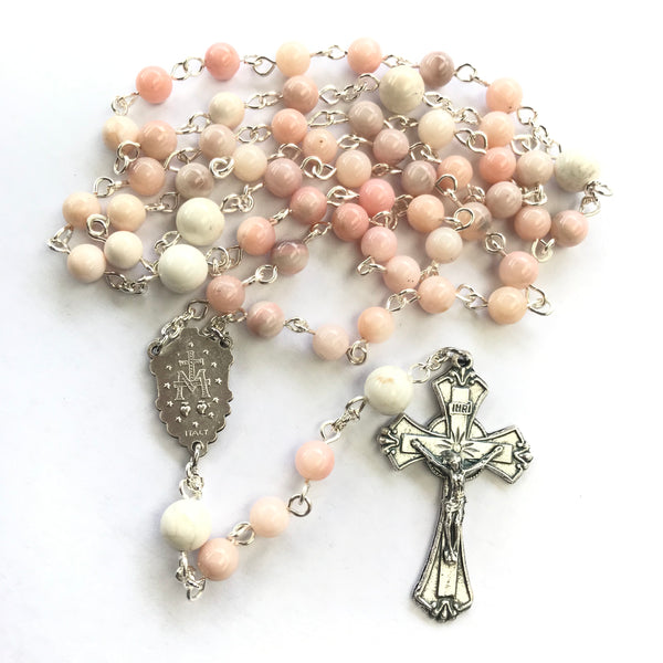 Pink Miraculous Medal Rosary