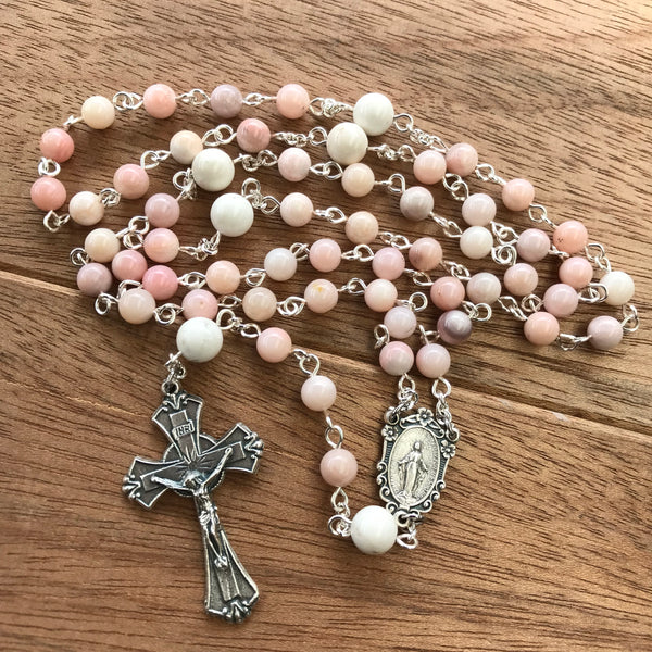 Pink Miraculous Medal Rosary