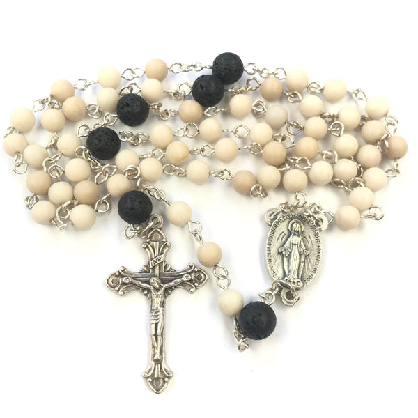 Aromatherapy Car Rosary made with Riverstone Beads