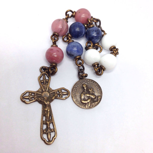Bronze St Gerard Chaplet, expectant mother gift