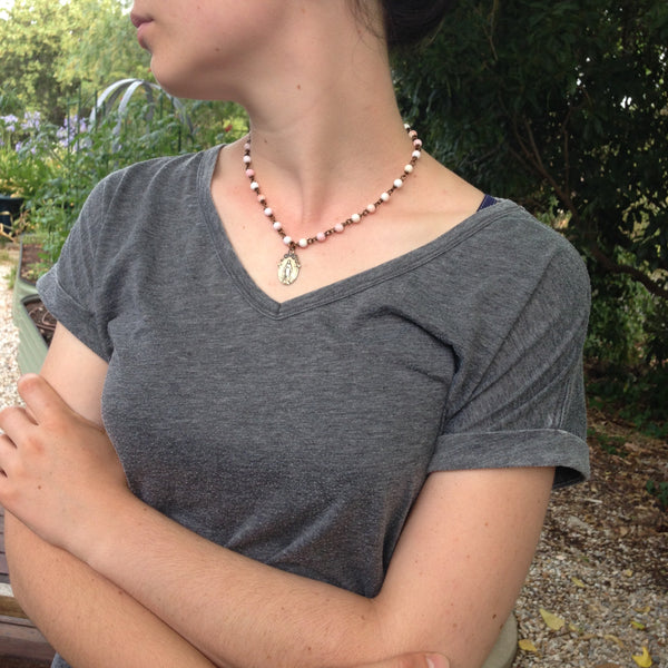 Bronze Miraculous Medal necklace