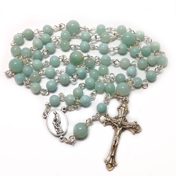 Holy Family Rosary with Amazonite beads