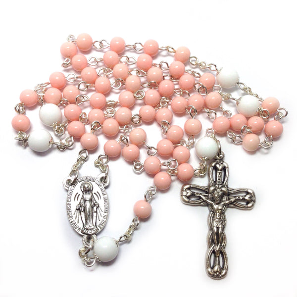 Pink Miraculous Medal rosary