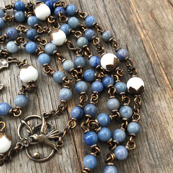 Blue Holy Spirit Heirloom Rosary