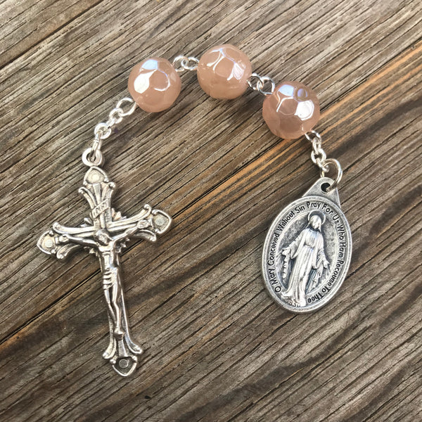 Three Hail Mary Chaplet - peach