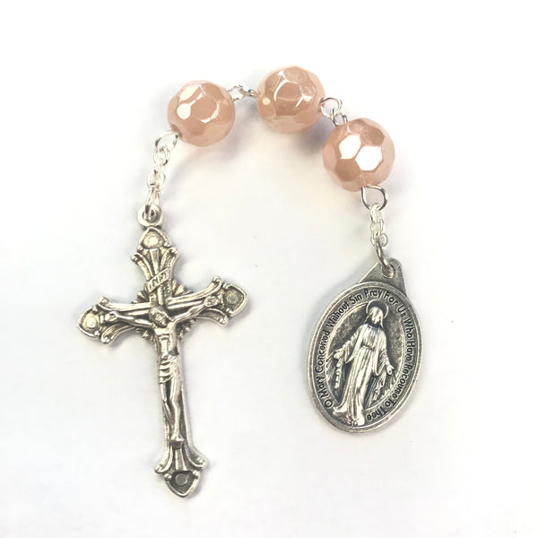 Three Hail Mary Chaplet - peach