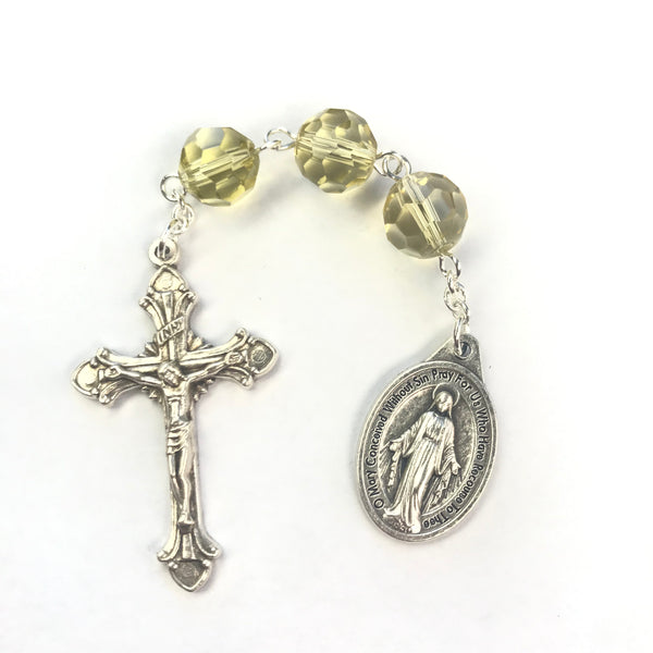 Three Hail Mary Chaplet - yellow