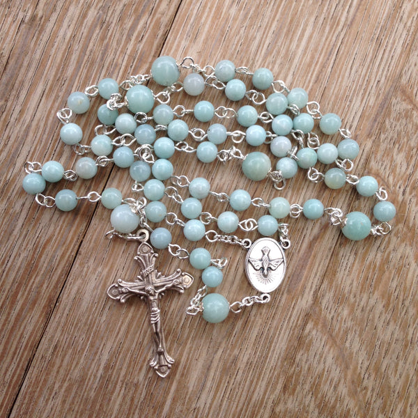 Holy Spirit Rosary with Amazonite beads