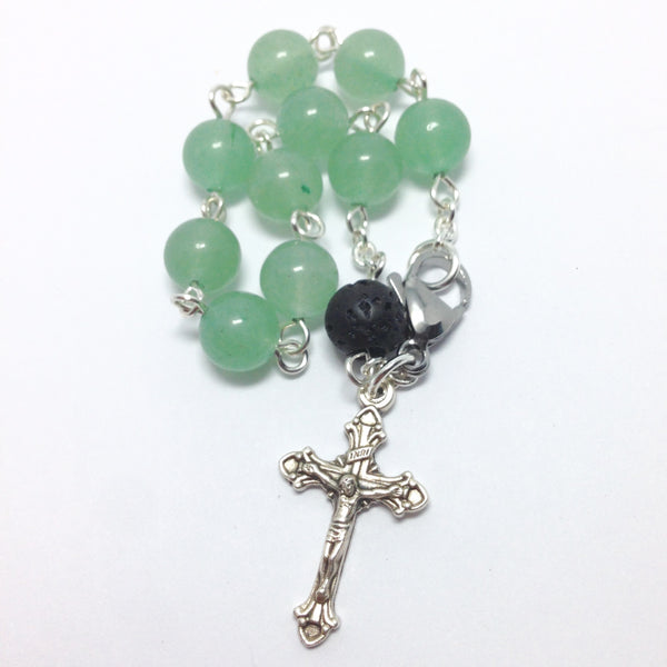Aromatherapy Rosary bracelet with green aventurine beads