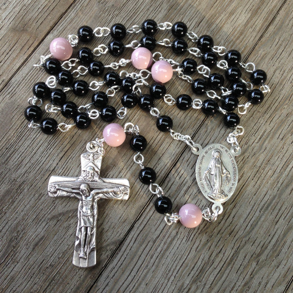 Beads of the Dead Chaplet made with Black Onyx and Purple glass beads