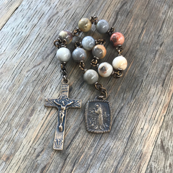 Bronze St. Francis of Assisi pocket rosary