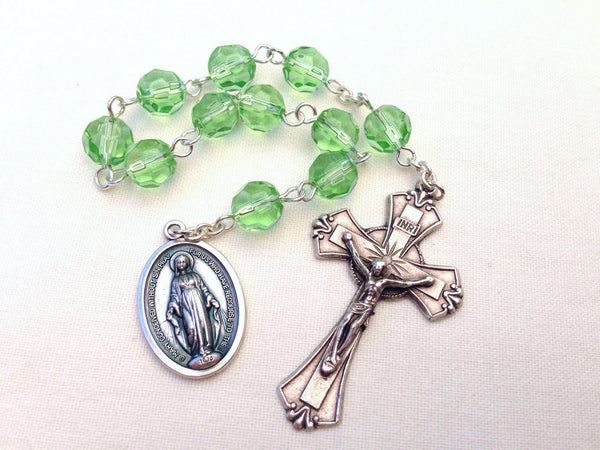 Green pocket rosary beads