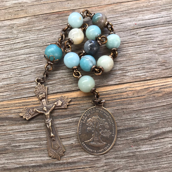 Bronze Holy Family Pocket Rosary
