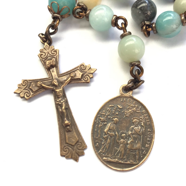 Bronze Holy Family Pocket Rosary
