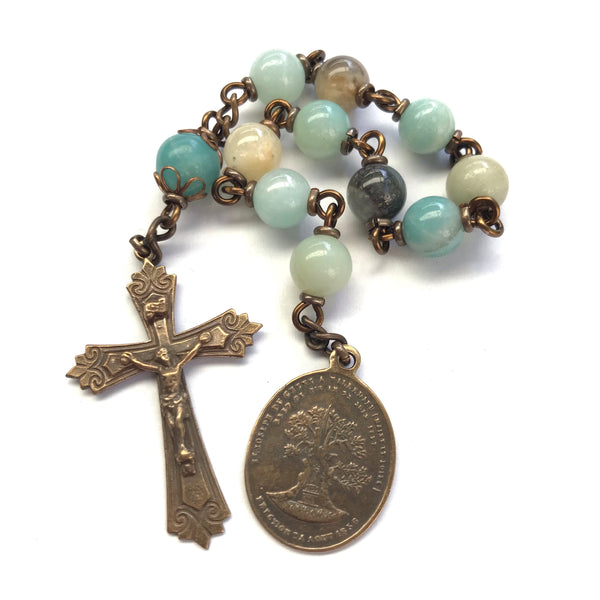 Bronze Holy Family Pocket Rosary