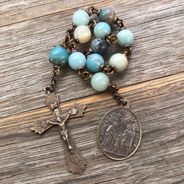 Bronze Holy Family Pocket Rosary
