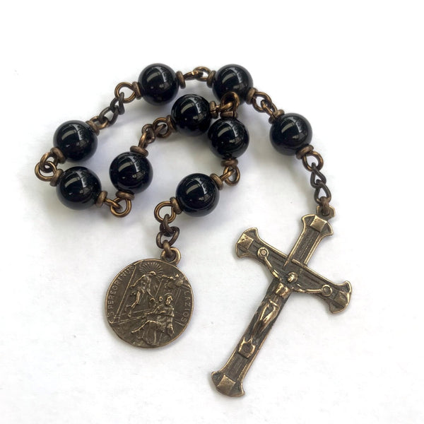 Bronze St Peregrine Chaplet, Patron Saint of cancer patients