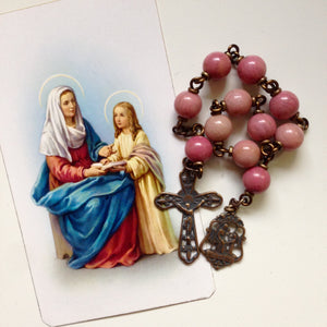 Bronze St Anne pocket rosary