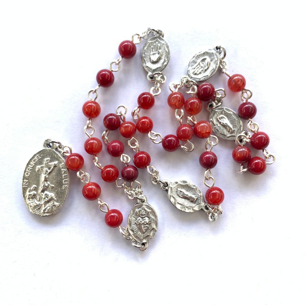 ***Custom order for Jackie*** Chaplet of the Five Wounds - red