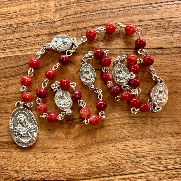 ***Custom order for Jackie*** Chaplet of the Five Wounds - red