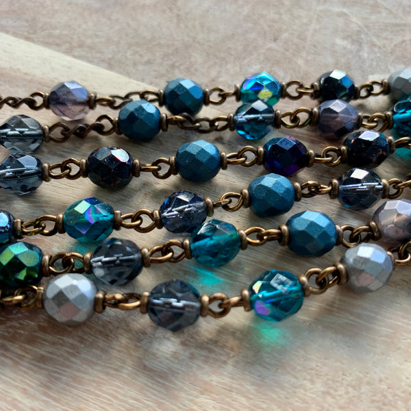 Stella Maris, Star of the Sea Heirloom Rosary with Czech Glass Beads
