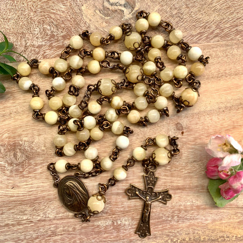 Honey Jade Heirloom Rosary