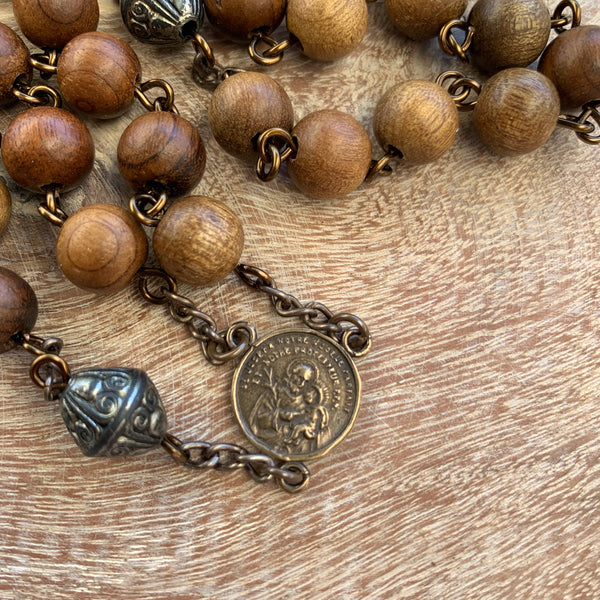 Custom order for Jake - Rosary re-wire with St. Joseph centre added