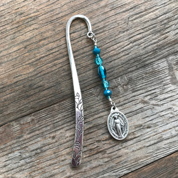 Blue Miraculous Medal Bookmark