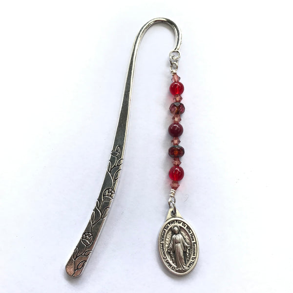 Red Miraculous Medal Bookmark