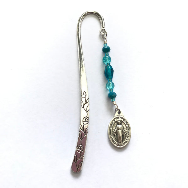 Blue Miraculous Medal Bookmark