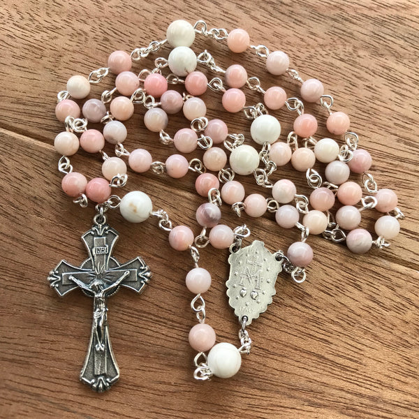 Pink Miraculous Medal Rosary