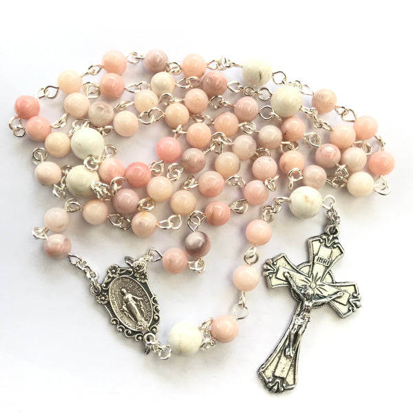 Pink Miraculous Medal Rosary