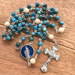 Our Lady of Grace Rosary - Blue