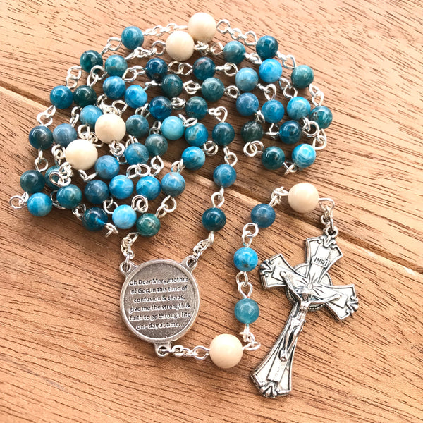 Our Lady of Grace Rosary - Blue