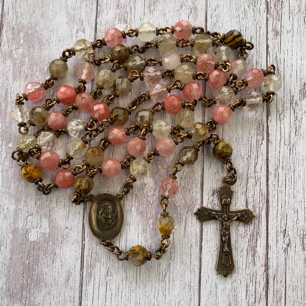 Fire Cherry Quartz Heirloom Rosary