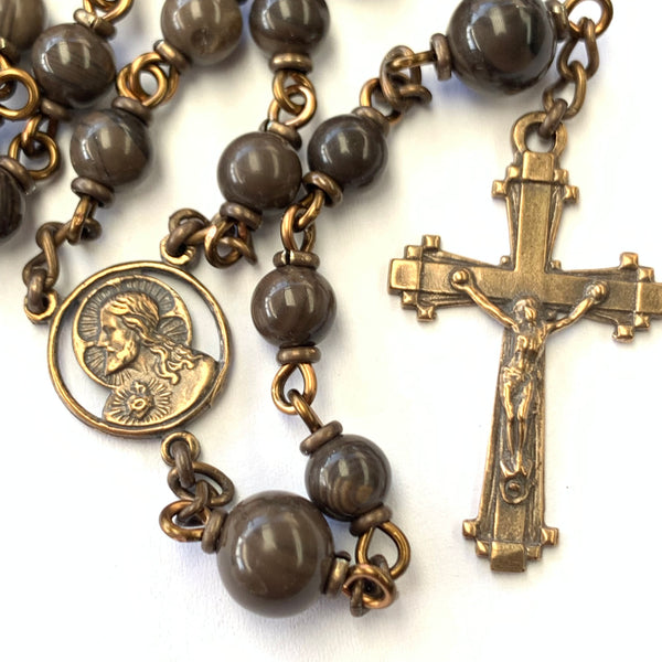 Sacred Heart of Jesus Heirloom Rosary beads