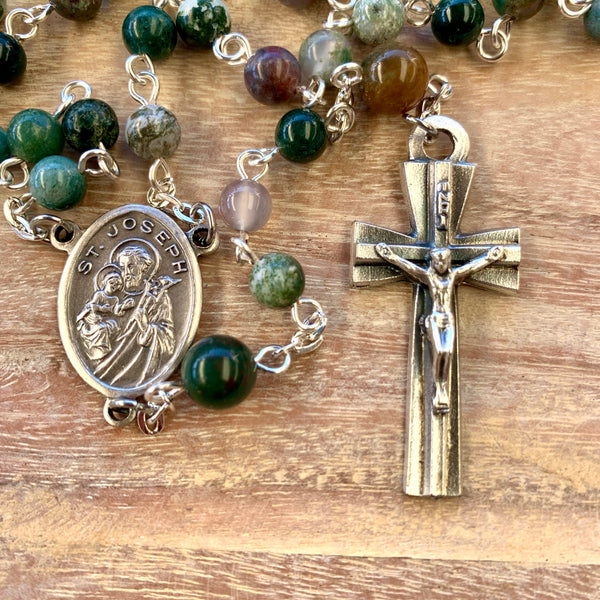 St. Joseph Rosary - Indian Agate