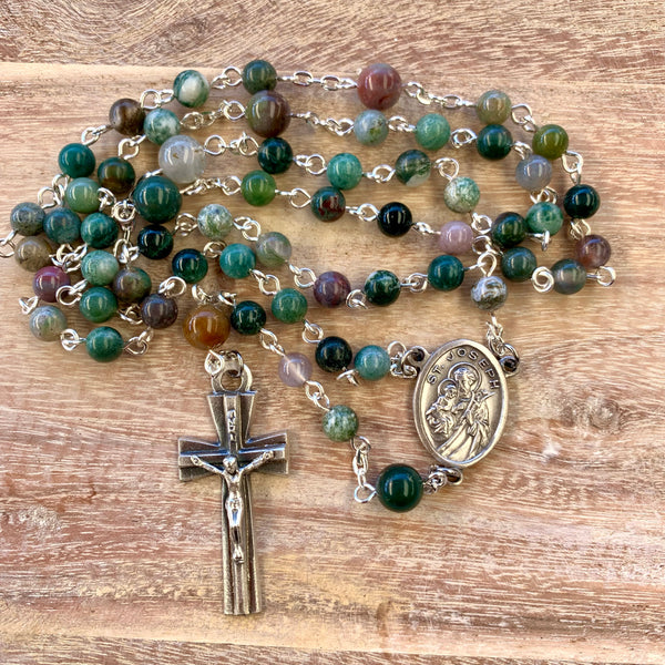 St. Joseph Rosary - Indian Agate