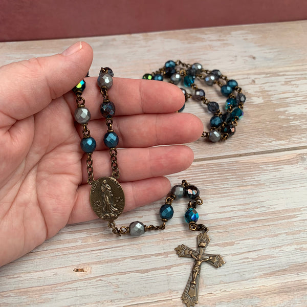 Stella Maris, Star of the Sea Heirloom Rosary with Czech Glass Beads