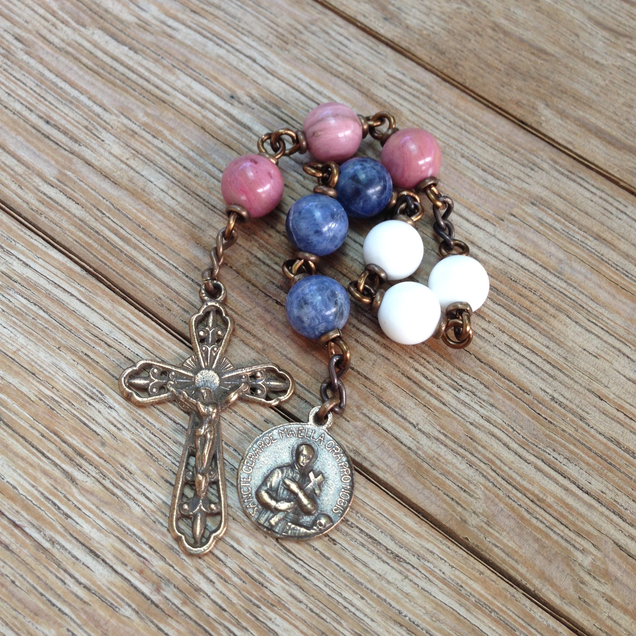 Bronze St Gerard Chaplet, expectant mother gift