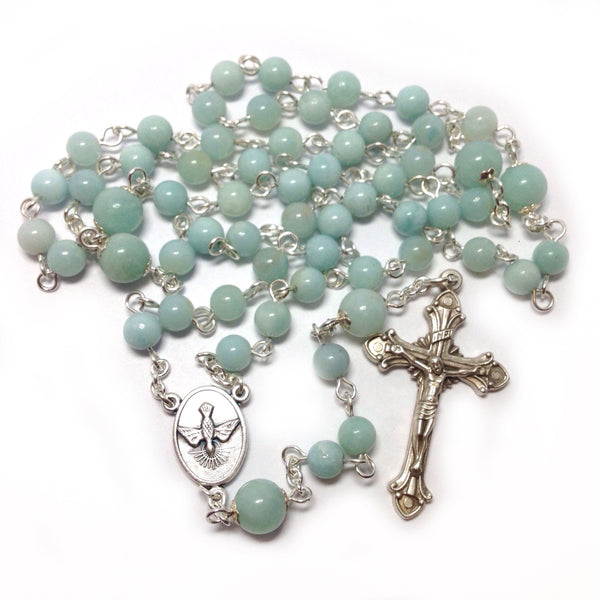 Holy Spirit Rosary with Amazonite beads