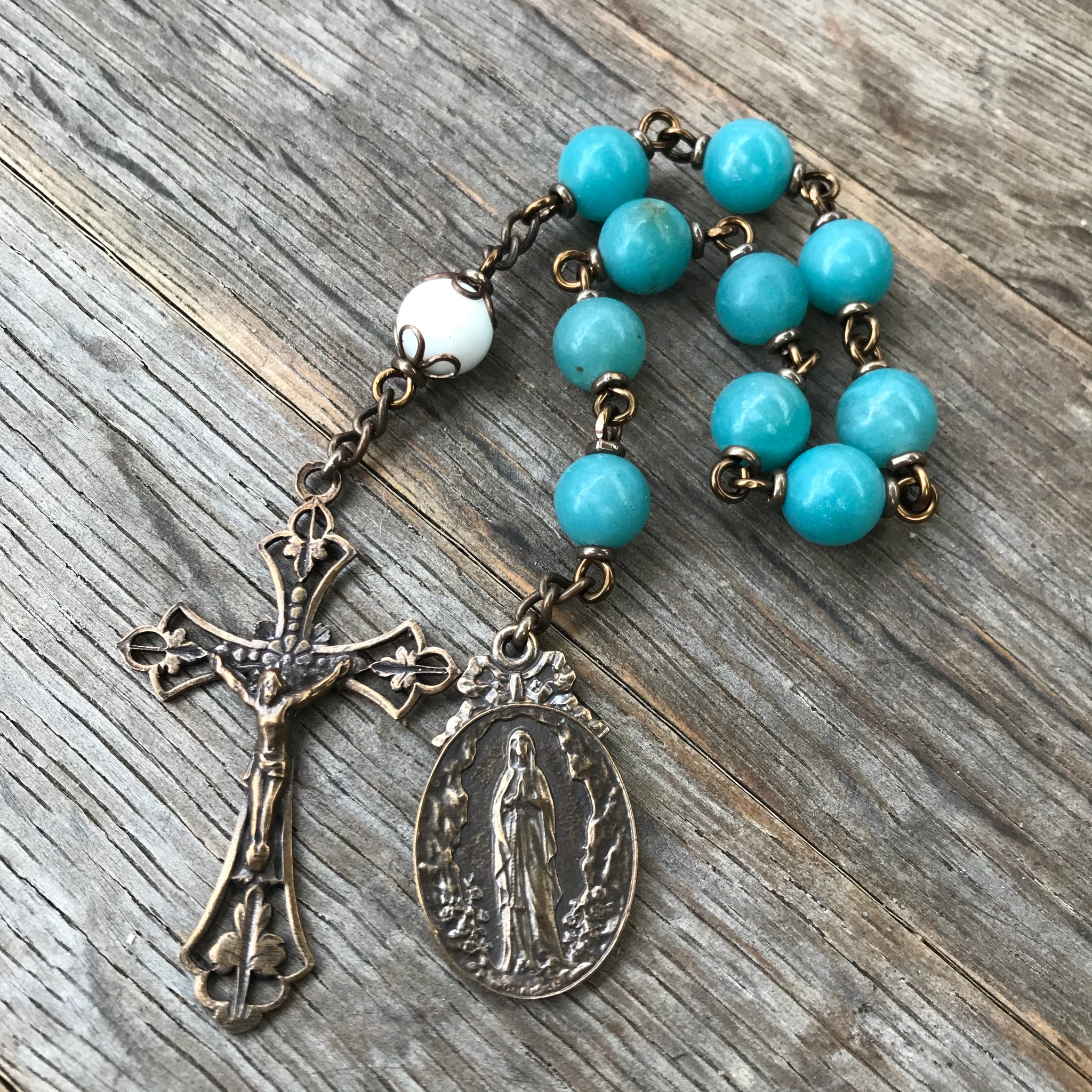 Our Lady of Lourdes Pocket Rosary Front