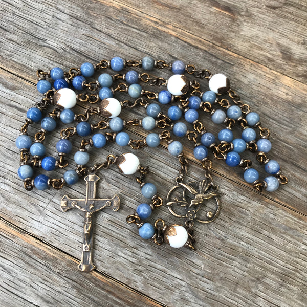Blue Holy Spirit Heirloom Rosary