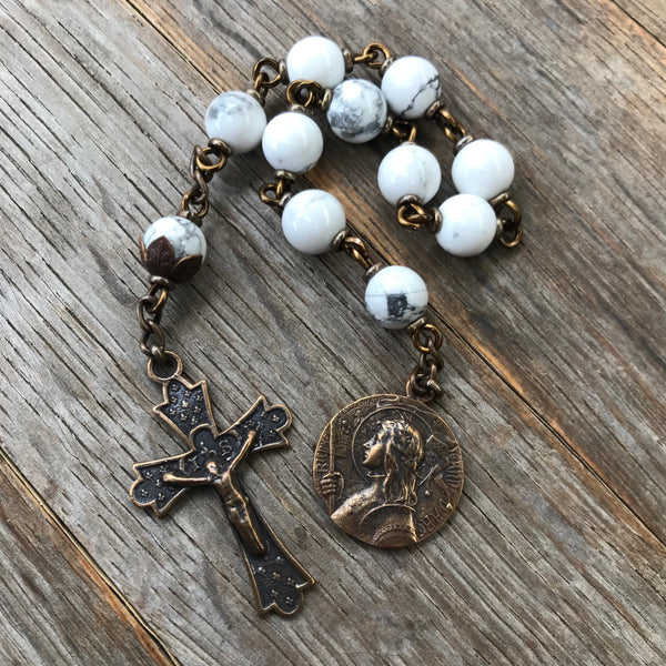 Bronze St. Joan of Arc Pocket Rosary